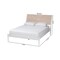 Baxton Studio Louetta Coastal White King Size Platform Bed with Carved Contrasting Headboard 246-13624-ZORO - alternate 7